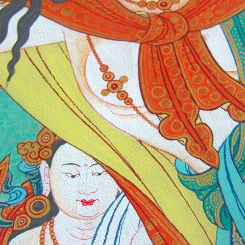 Amazon.co.jp: チベット仏画 ラトナ・サガール・ラマ『摩耶夫人と釈迦